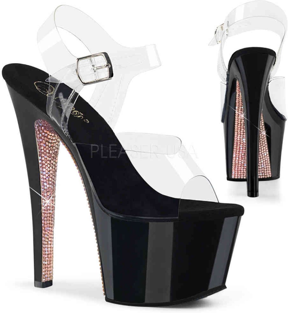 EU 37 = US 7 | SKY-308CRS | 7 Heel, 2 3/4 PF Ankle Strap Sandal